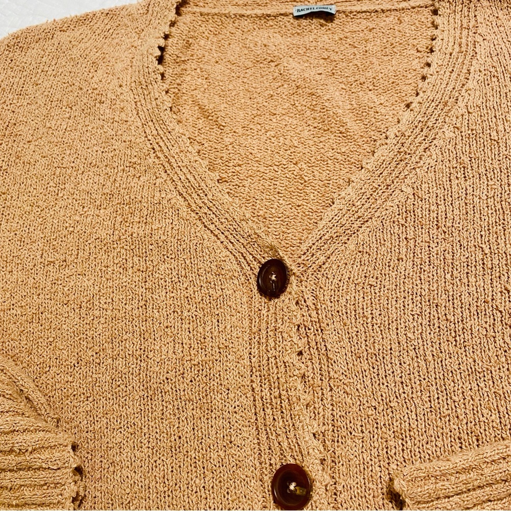 Rachel Comey Olia Cardigan Peruvian Cotton Camel Large - Picture 8 of 13